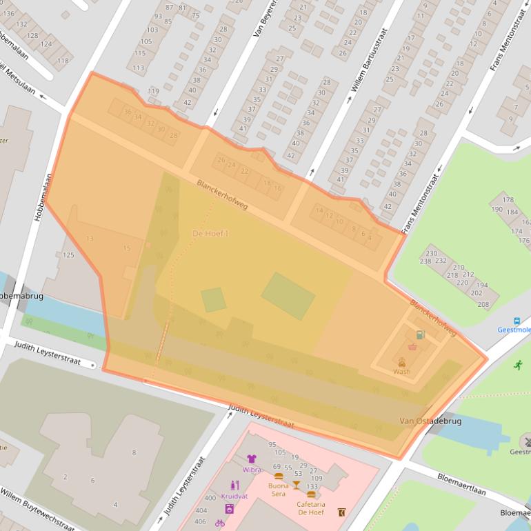 Kaart van postcodegebied 1816HG.