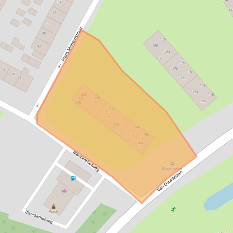 Kaart van postcodegebied 1816JE.