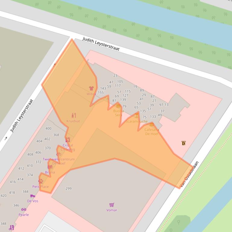 Kaart van postcodegebied 1816JG.