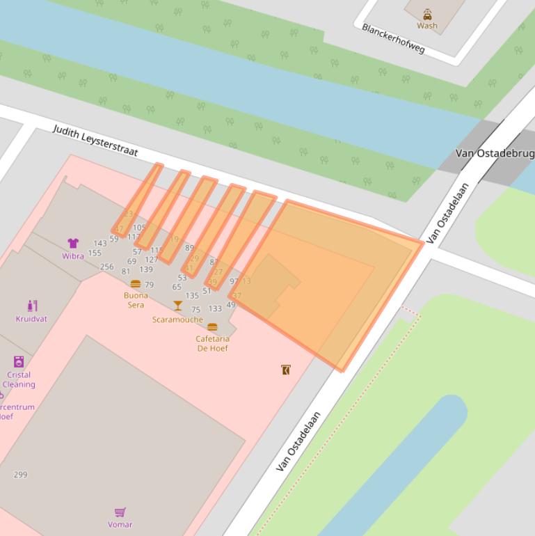 Kaart van postcodegebied 1816JT.