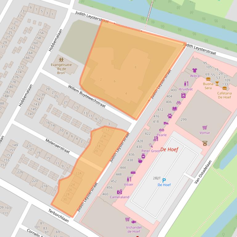 Kaart van postcodegebied 1816JZ.
