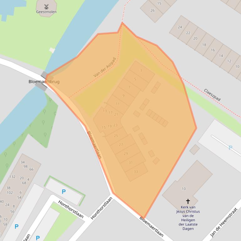 Kaart van postcodegebied 1816KS.