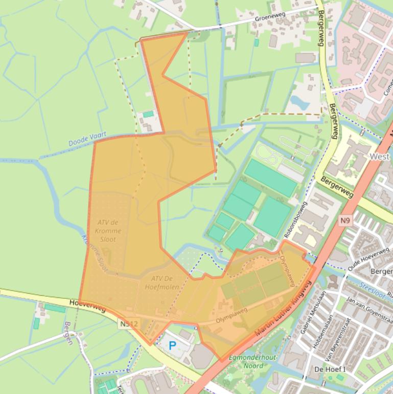 Kaart van postcodegebied 1816MJ.