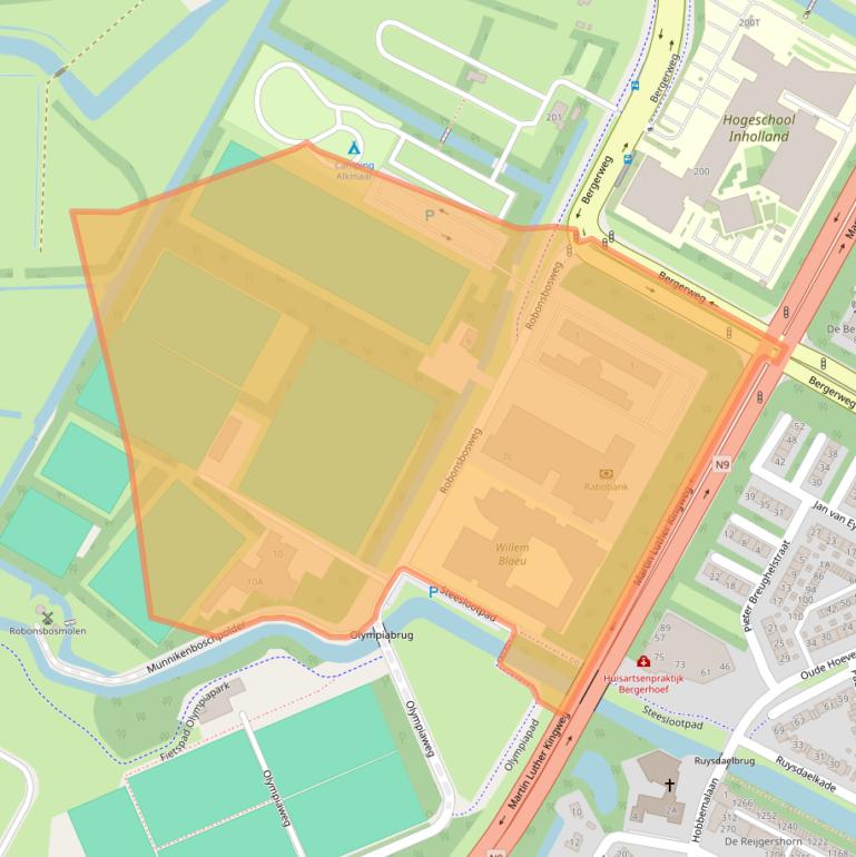 Kaart van postcodegebied 1816MK.