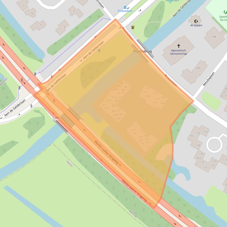 Kaart van postcodegebied 1816MT.