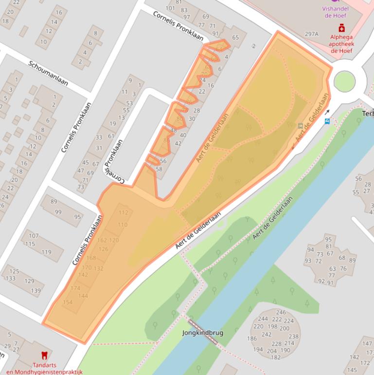 Kaart van postcodegebied 1816NC.