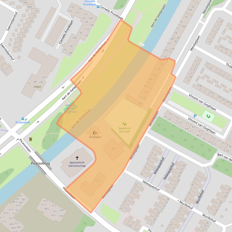 Kaart van postcodegebied 1816VG.