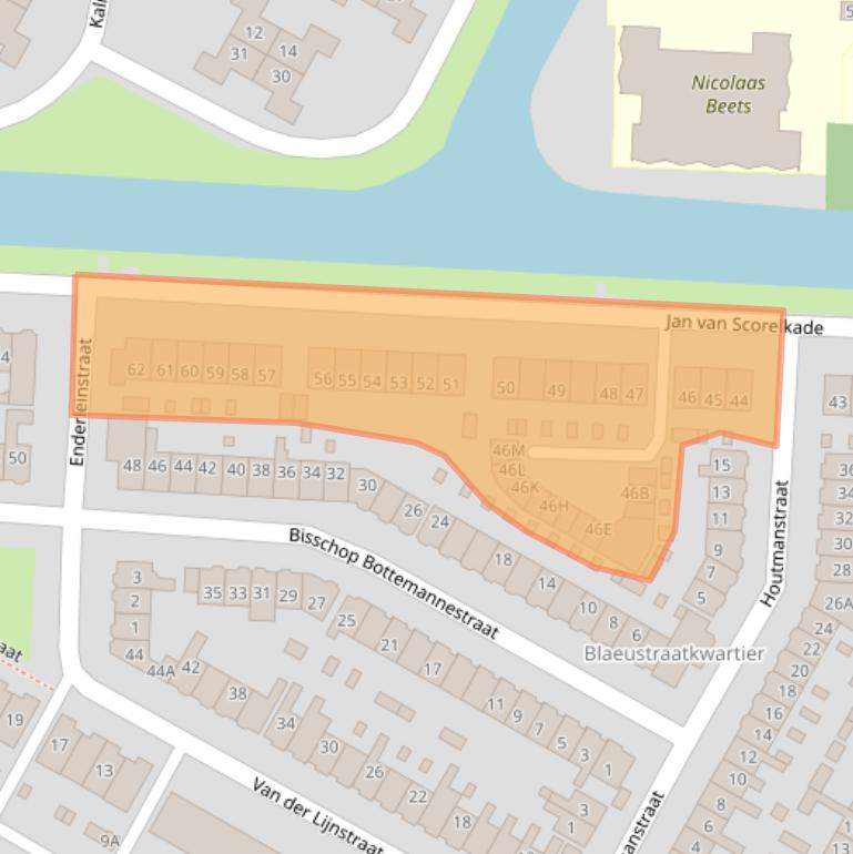 Kaart van postcodegebied 1817EW.