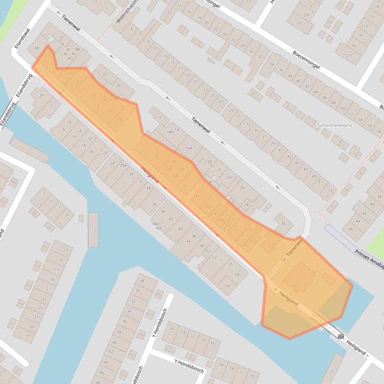 Kaart van postcodegebied 1821AB.