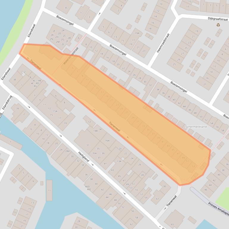 Kaart van postcodegebied 1821AE.