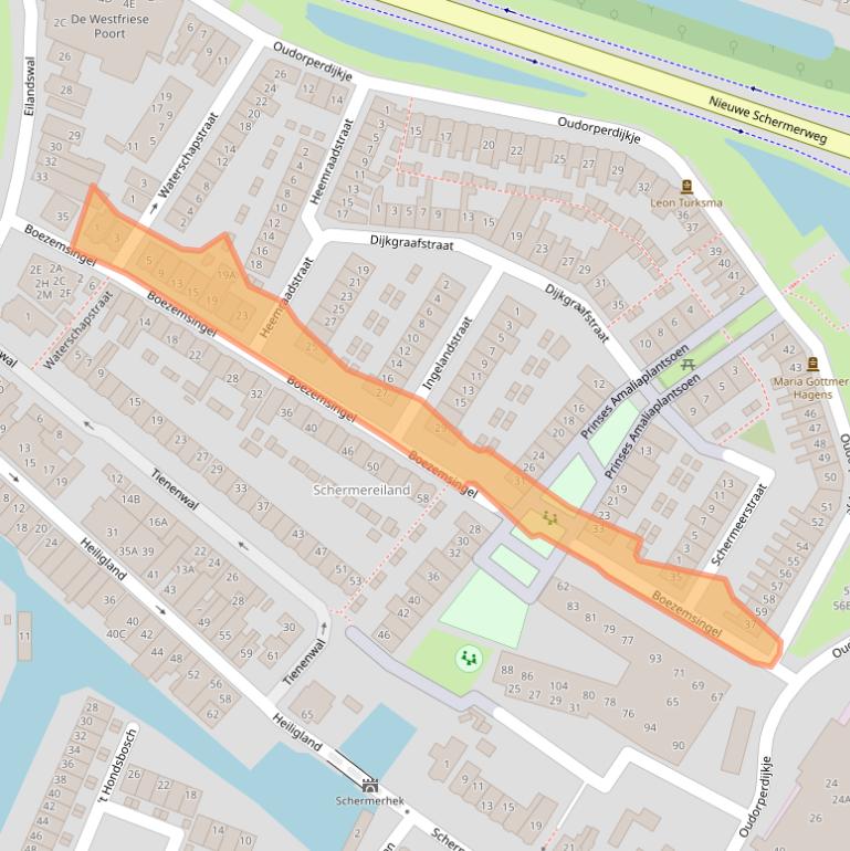 Kaart van postcodegebied 1821AH.