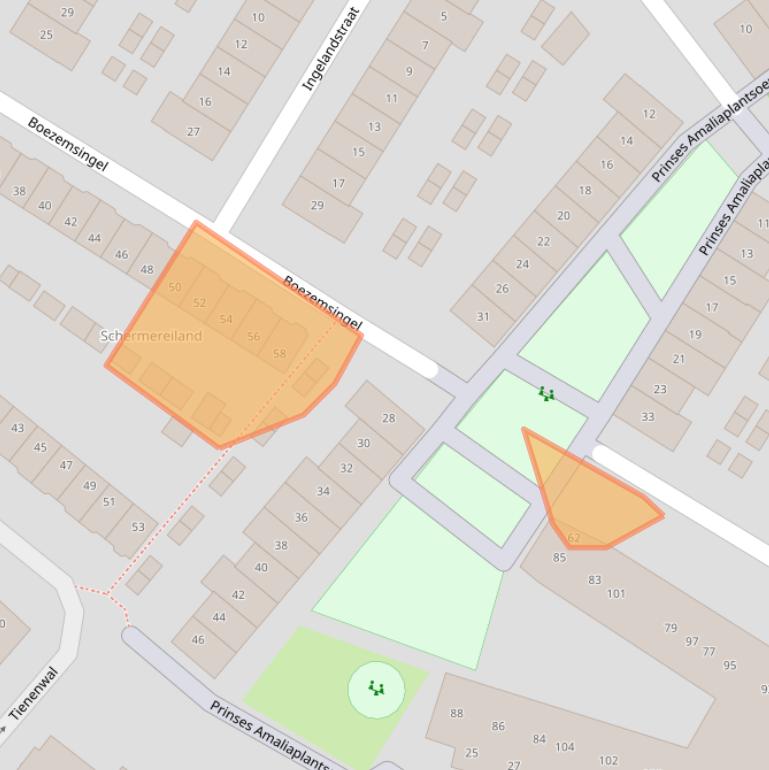 Kaart van postcodegebied 1821AL.