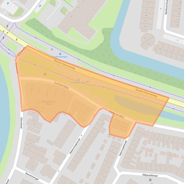Kaart van postcodegebied 1821AM.
