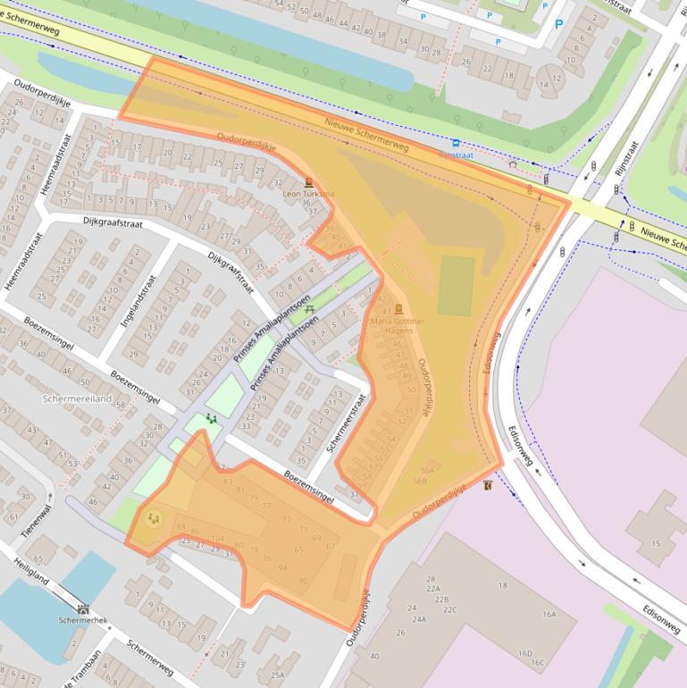 Kaart van postcodegebied 1821AP.