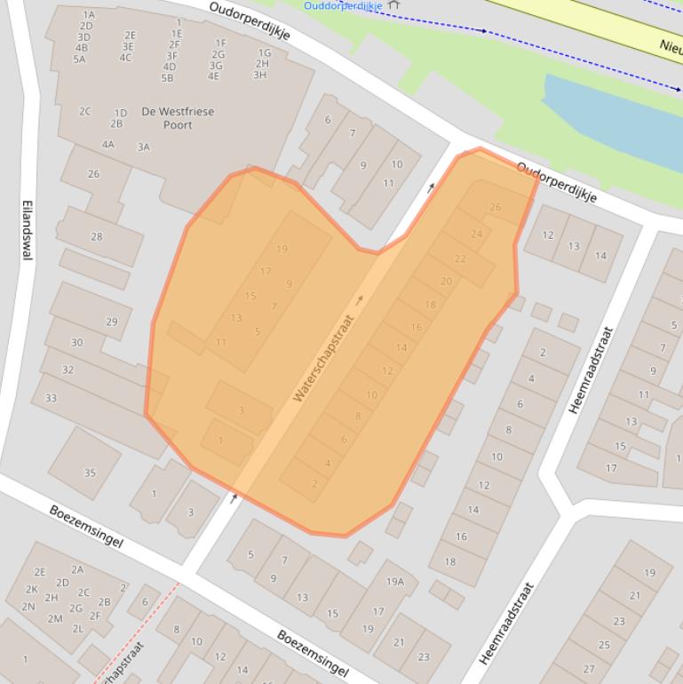 Kaart van postcodegebied 1821AR.