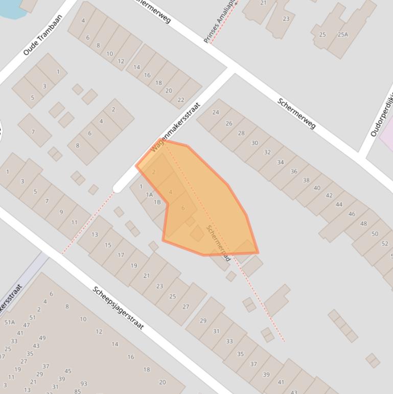 Kaart van postcodegebied 1821BD.