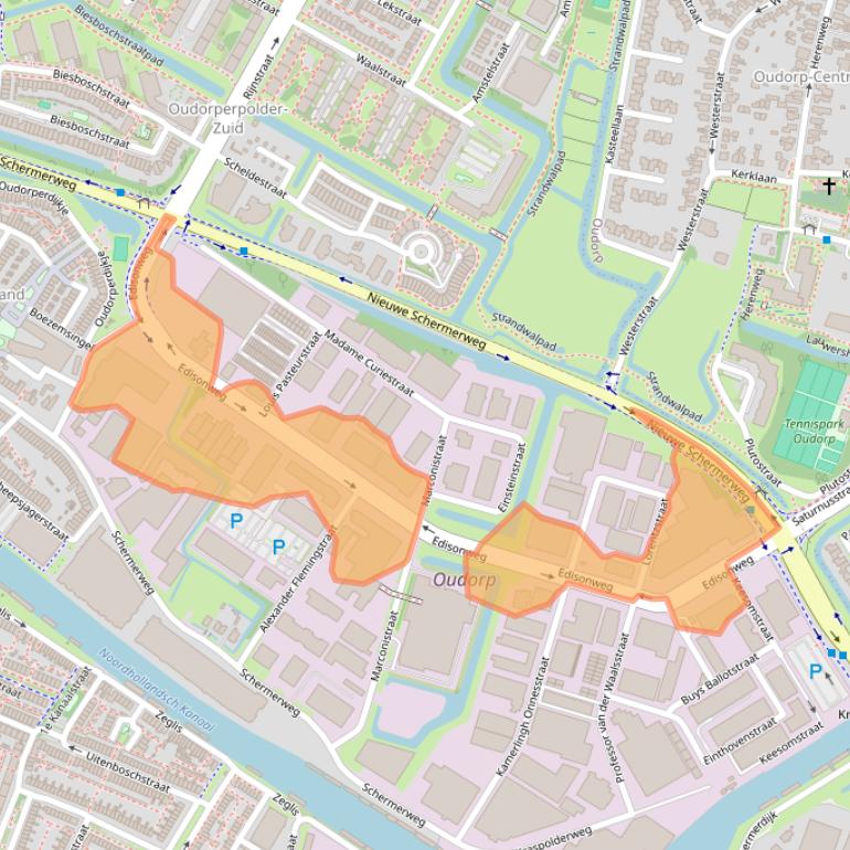 Kaart van postcodegebied 1821BN.