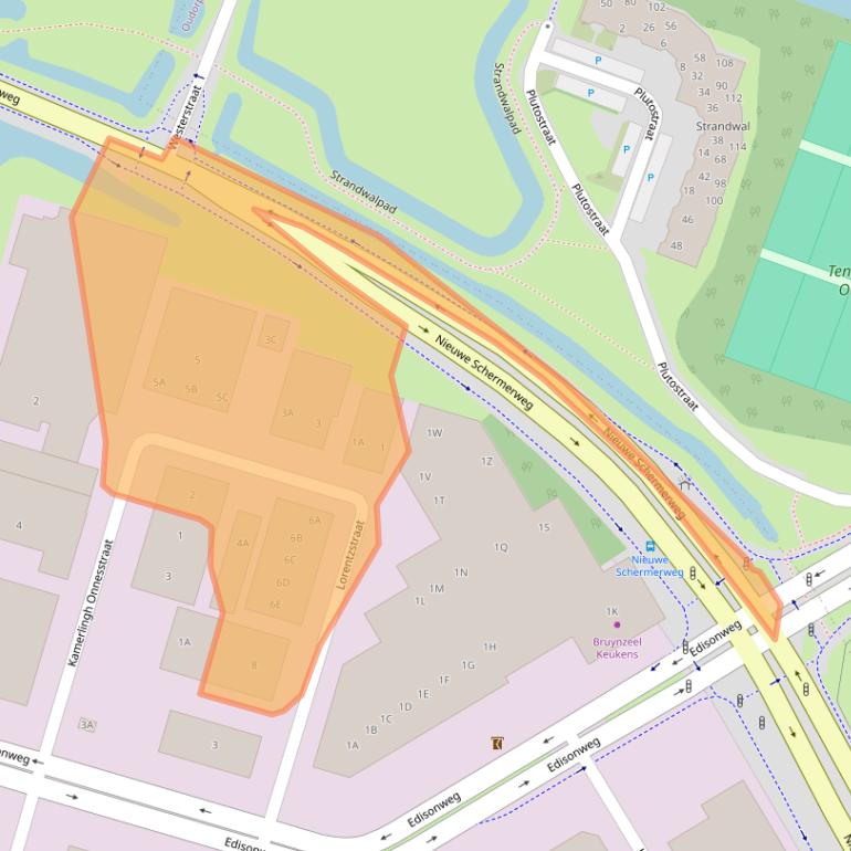 Kaart van postcodegebied 1821BR.