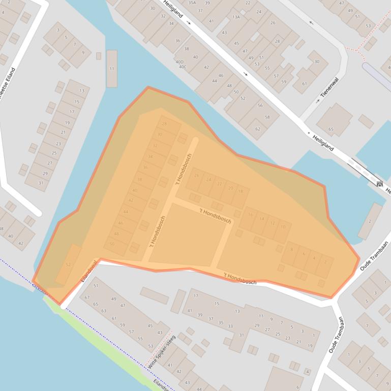 Kaart van postcodegebied 1821CE.