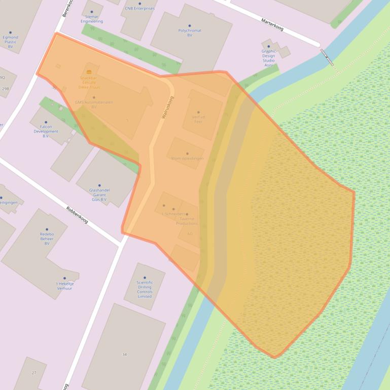 Kaart van postcodegebied 1822BC.