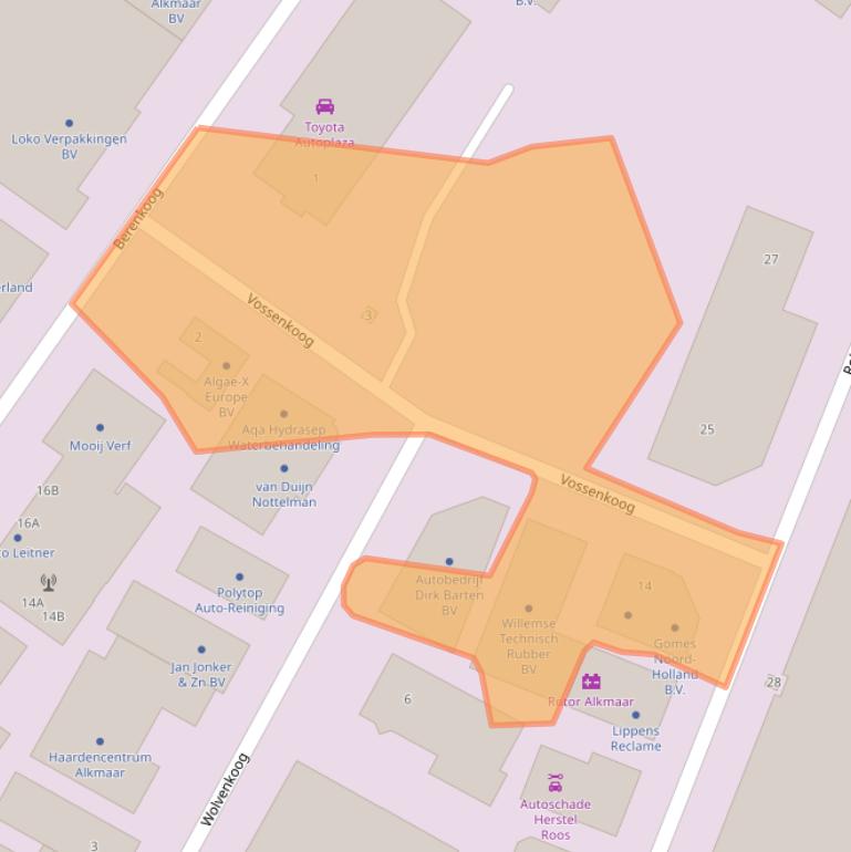 Kaart van postcodegebied 1822BG.