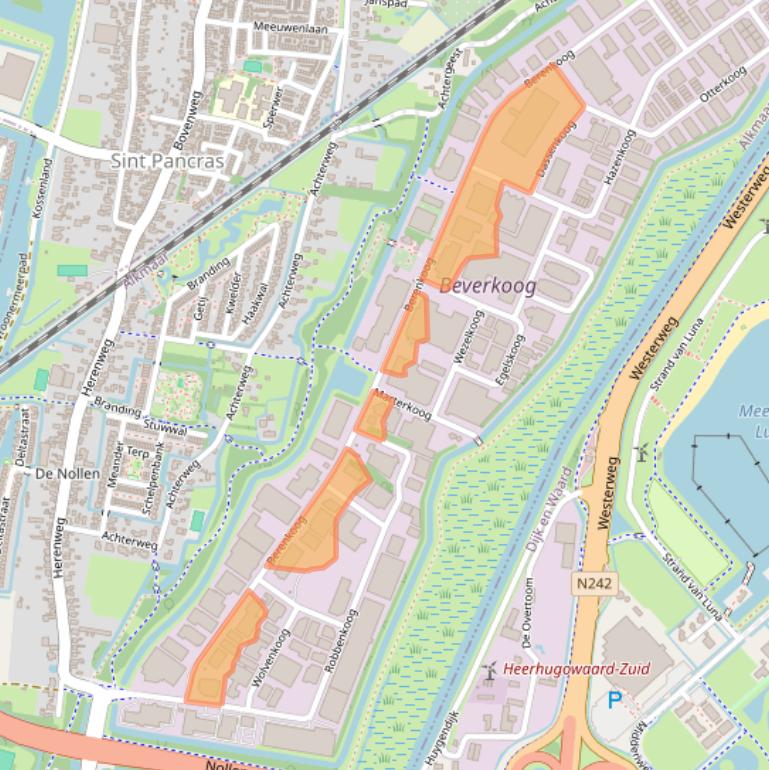 Kaart van postcodegebied 1822BJ.