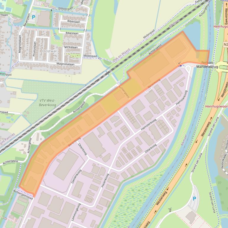 Kaart van postcodegebied 1822BN.
