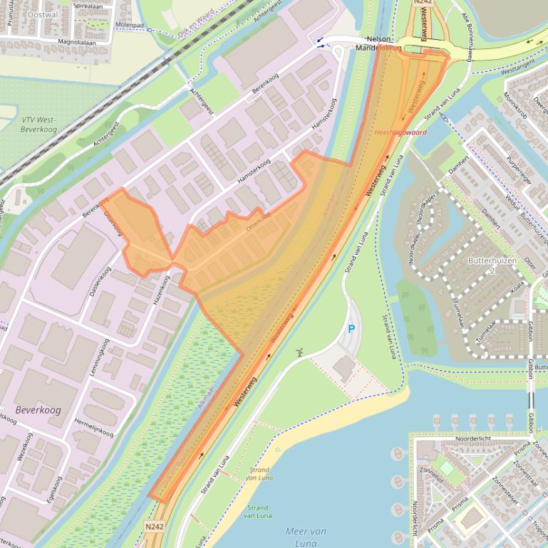 Kaart van postcodegebied 1822BW.