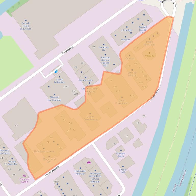 Kaart van postcodegebied 1822CD.