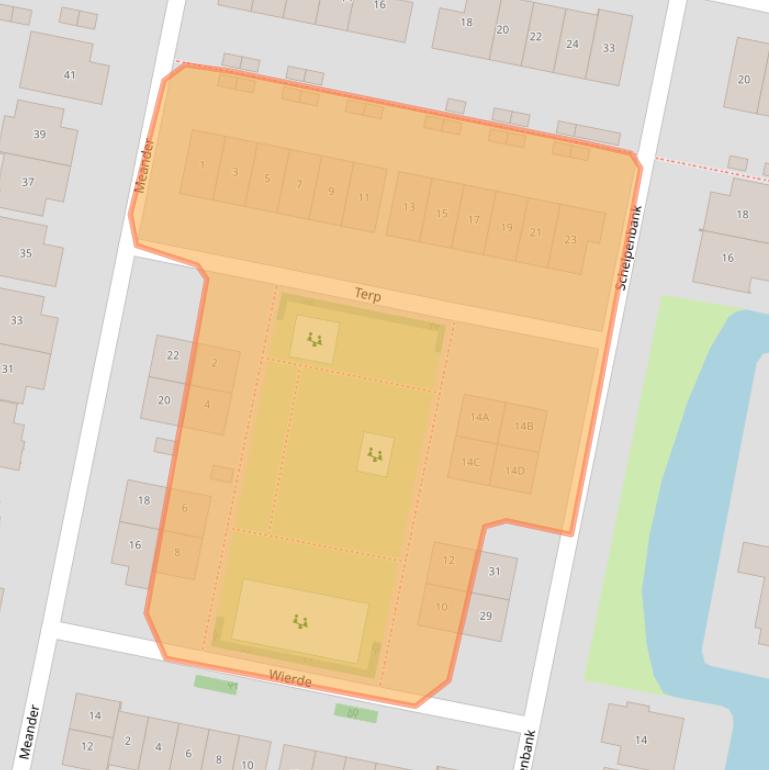 Kaart van postcodegebied 1822ED.