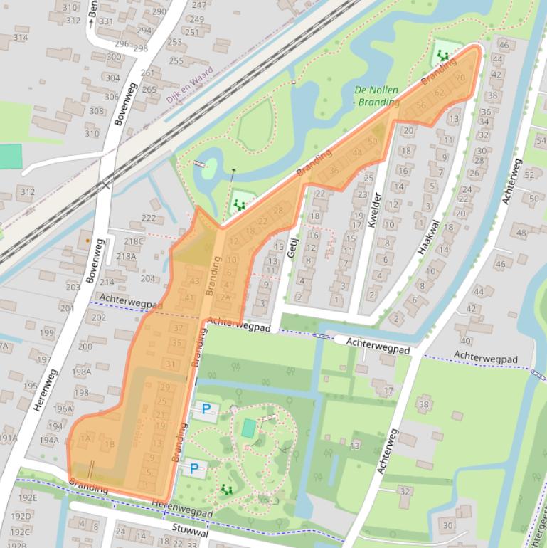 Kaart van postcodegebied 1822EG.