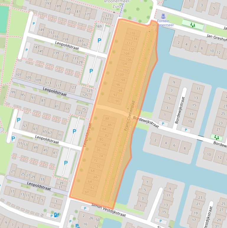 Kaart van postcodegebied 1822KB.