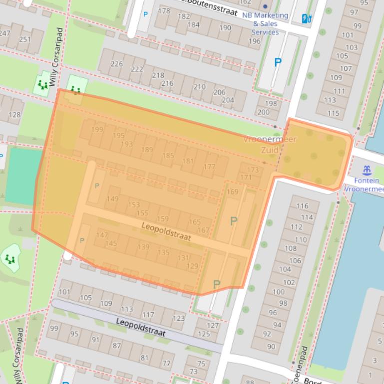 Kaart van postcodegebied 1822KE.