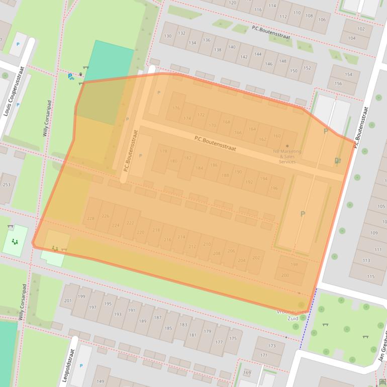 Kaart van postcodegebied 1822KL.