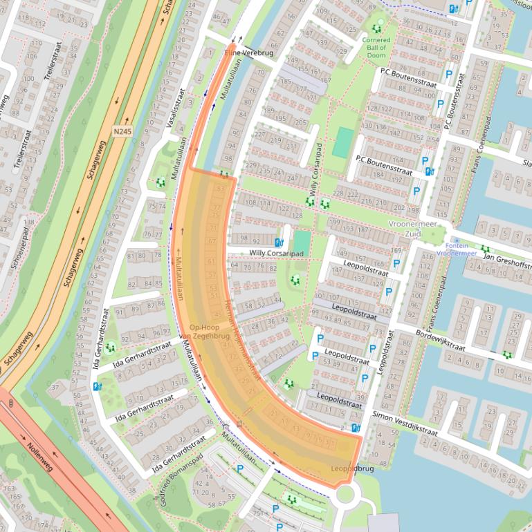 Kaart van postcodegebied 1822LA.