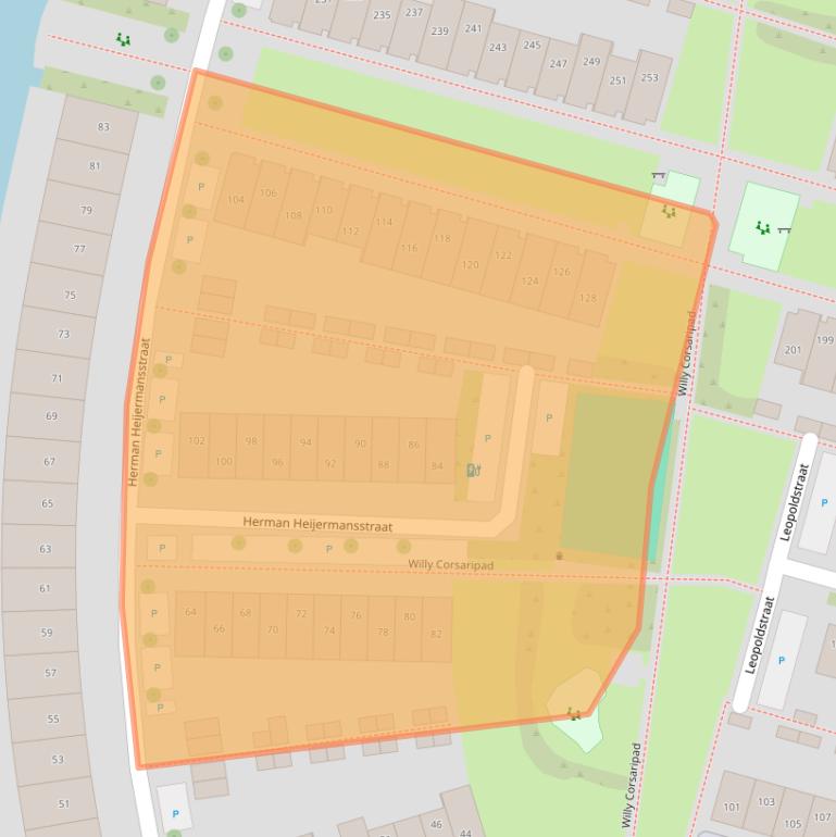 Kaart van postcodegebied 1822LC.