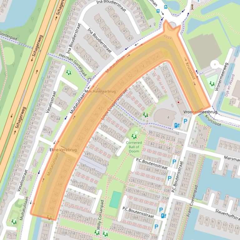Kaart van postcodegebied 1822LD.