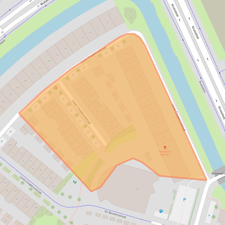 Kaart van postcodegebied 1822LE.