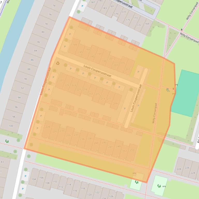 Kaart van postcodegebied 1822LJ.