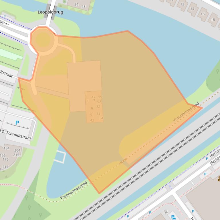 Kaart van postcodegebied 1822MA.