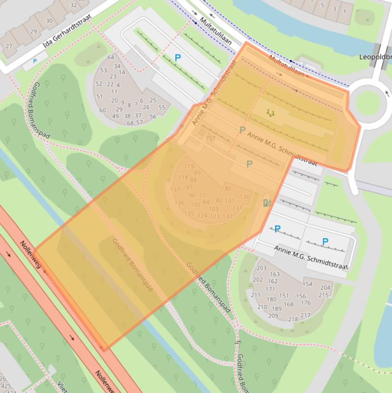 Kaart van postcodegebied 1822MC.