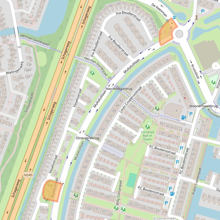 Kaart van postcodegebied 1822MJ.