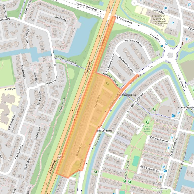 Kaart van postcodegebied 1822MK.