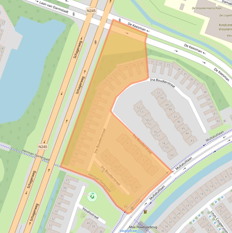 Kaart van postcodegebied 1822ML.
