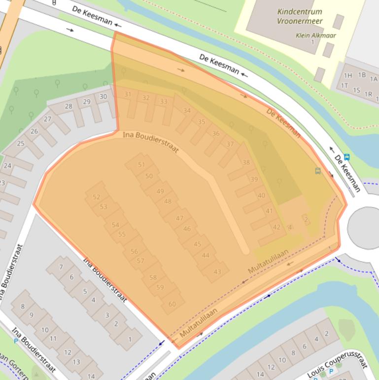 Kaart van postcodegebied 1822MN.