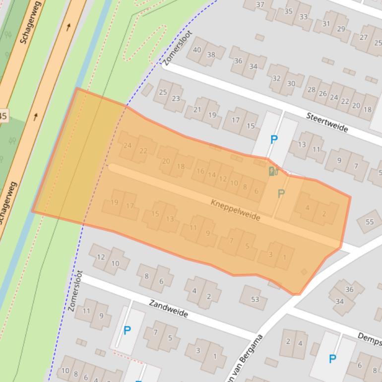 Kaart van postcodegebied 1822PG.