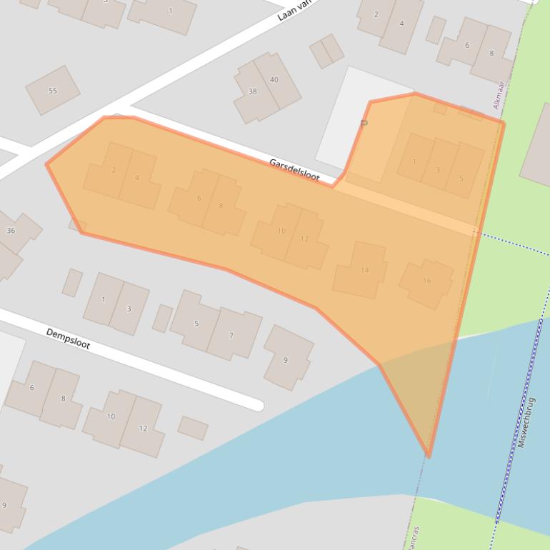 Kaart van postcodegebied 1822PH.