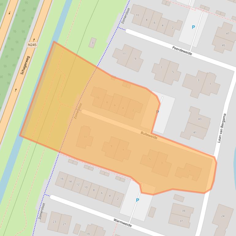 Kaart van postcodegebied 1822PR.