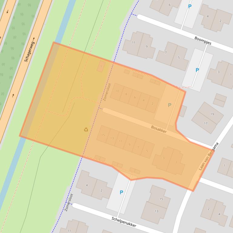 Kaart van postcodegebied 1822RE.