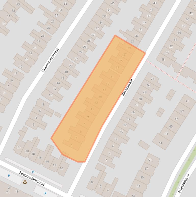 Kaart van postcodegebied 1823BB.